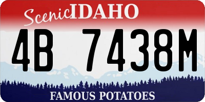ID license plate 4B7438M