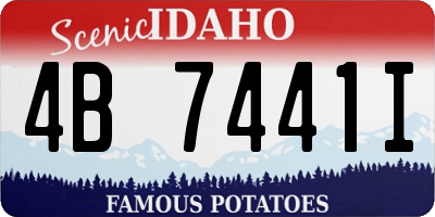 ID license plate 4B7441I