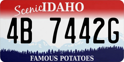 ID license plate 4B7442G