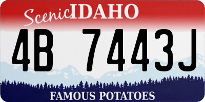 ID license plate 4B7443J