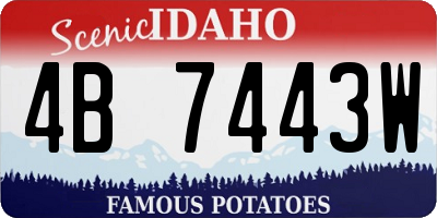 ID license plate 4B7443W