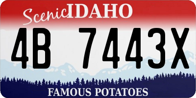 ID license plate 4B7443X