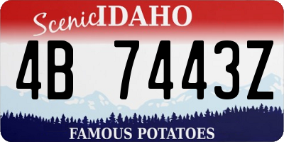 ID license plate 4B7443Z