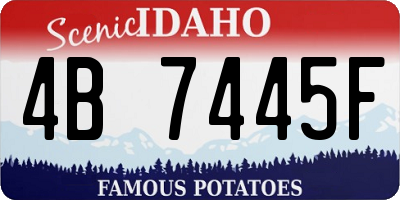 ID license plate 4B7445F