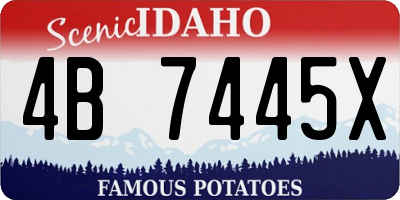ID license plate 4B7445X