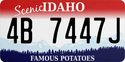 ID license plate 4B7447J