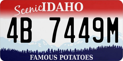ID license plate 4B7449M
