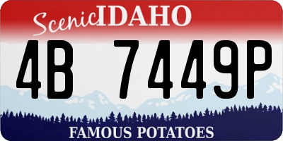 ID license plate 4B7449P