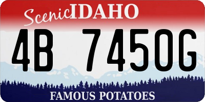 ID license plate 4B7450G