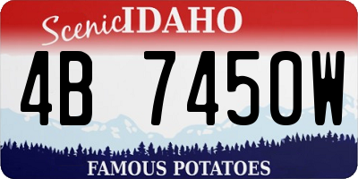 ID license plate 4B7450W
