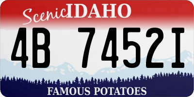 ID license plate 4B7452I