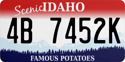 ID license plate 4B7452K