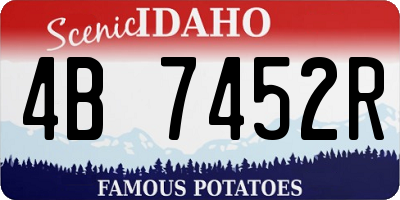 ID license plate 4B7452R