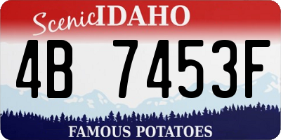 ID license plate 4B7453F