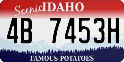 ID license plate 4B7453H