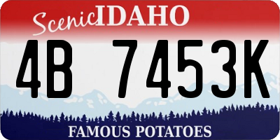 ID license plate 4B7453K