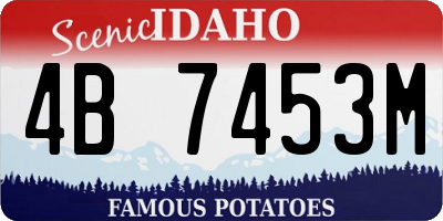 ID license plate 4B7453M