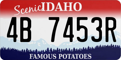 ID license plate 4B7453R