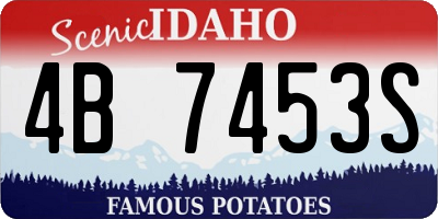 ID license plate 4B7453S