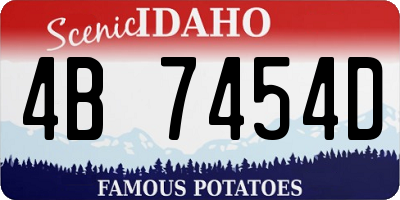ID license plate 4B7454D