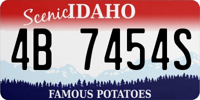 ID license plate 4B7454S