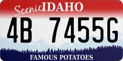 ID license plate 4B7455G
