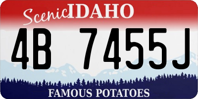 ID license plate 4B7455J