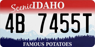 ID license plate 4B7455T