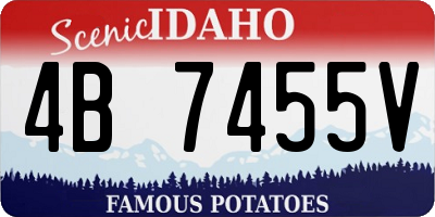 ID license plate 4B7455V