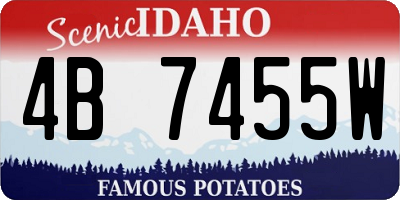 ID license plate 4B7455W