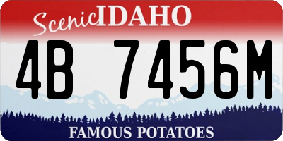 ID license plate 4B7456M