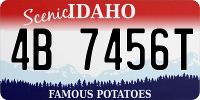 ID license plate 4B7456T
