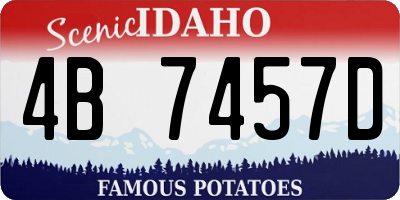 ID license plate 4B7457D