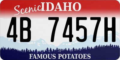 ID license plate 4B7457H