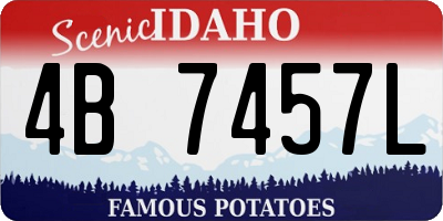 ID license plate 4B7457L