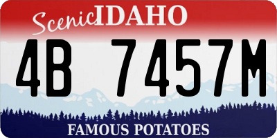 ID license plate 4B7457M
