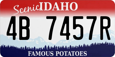 ID license plate 4B7457R
