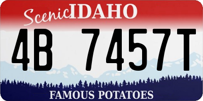 ID license plate 4B7457T