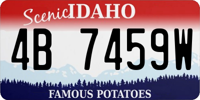 ID license plate 4B7459W