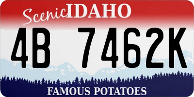 ID license plate 4B7462K
