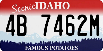 ID license plate 4B7462M