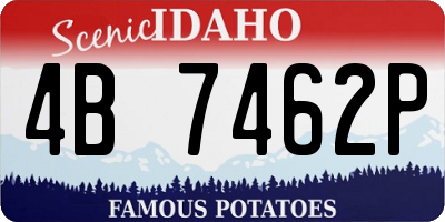 ID license plate 4B7462P