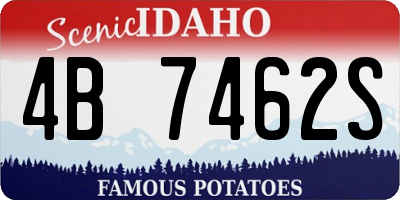 ID license plate 4B7462S
