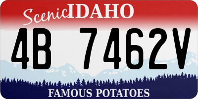 ID license plate 4B7462V