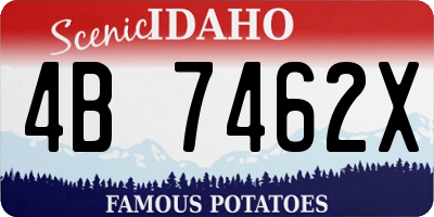 ID license plate 4B7462X