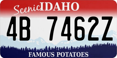 ID license plate 4B7462Z