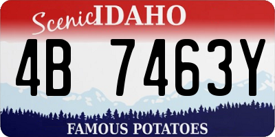 ID license plate 4B7463Y