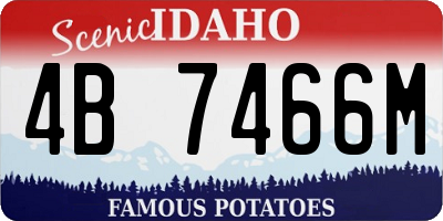 ID license plate 4B7466M