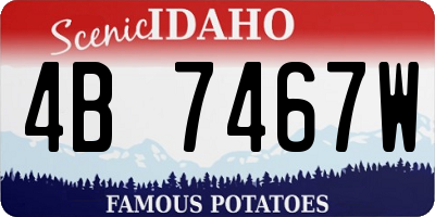ID license plate 4B7467W