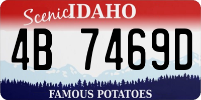 ID license plate 4B7469D